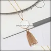 Pendant Necklaces Fashion Gold Color Geometry Round Leopard Print Druzy Necklace Abalone Shell Tassel For Women Brand Jewelry Drop D Otzhg