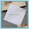 Handkerchief 200Pcs Cotton Towels Cutter Diy Blank Scallop Party Decoration Cloth Napkins Craft Vintage Hanky Oman Wedding Drop Deli Dhpqv