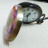 Pocket horloges retro glazen patroon horloge bloem diamant keramische kast voortreffelijk geschenk mode bronzen armband fob tafel