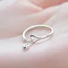 Wedding ringen vrouw mode kleur waterdruppels ring meisje sieraden hartvormige kristal opening verstelbaar schattig voor vrouwen ronde