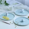 Piatti Innovativo disco in ceramica fatto a mano con carattere Ice Cracked Home Fruit Snack Plate