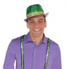 Berets Unisex Hat Set Sun Protection Eye Patch Headband Chic Decorative Trendy Purple Yellow Green Holiday Jazz