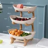 Piatti Piatto da frutta con supporto in legno Ciotola da portata per caramelle Organizer da cucina Rack Vassoio da esposizione per feste