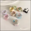 Bandringe Korea Mode Vintage Einfache Ästhetische Acetat Ring Colorf Acryl Dicke Runde Für Frauen Mädchen Schmuck Zubehör Geschenke Dhkda