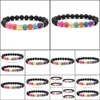 Perlé Sier Couleur Or Perles De Pierre De Lave Noire Naturelle 7 Chakra Bracelet Diffuseur D'huile Essentielle Yoga Bijoux Drop Delivery Bracelets Otzhl