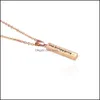 Pendant Necklaces Keep Ing Going Inspirational For Women Men Stainless Steel Engraved Letter Bar Rose Gold Chains Fashion Jewelry Dr Otuia