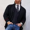 Maglioni da uomo Inverno Caldo Solido Manica lunga Bottone Cardigan lavorato a maglia Autunno Moda maschile Scollo a V Casual Top Uomo Maglione Cappotto Maglia Streetw