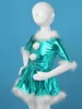 Justaucorps de Ballet métallique brillant pour enfants filles manches longues Jazz danse moderne robe Tutu gymnastique vêtements de danse de noël