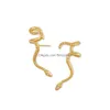 Stud Fashion Jewelry Snakes Earrings Metal Snake Ear Clip Earhook Earring Drop Delivery Dheja