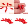 Charms 10Pcs 17X5Mm Alloy Enamel Drop Oil Red Chilli Vegetable Home Golden Pendant Findings For Diy Necklace Accessories Making Deli Dh39W