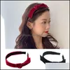 Headbands Elegant Veet Bow Hairband For Wedding Party Women Hair Accessories Knotted Headwrap Head Bands Black Red Hoop Drop Deliver Ottdm