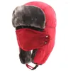 Bérets Protection du visage Froid Pilote Trappeur Trooper Chapeau Soviétique Militaire Hiver Garder Au Chaud Bomber Chapeaux Ushanka