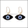 Konst och hantverk Fashion Charm Luck Turkiet Blue Evil Eye Earrings Halsband Druzy Drusy Harts Stone Pendantjewelry Set For Women Drop DHZ1Q