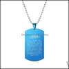 Pendentif Colliers Arabie Écriture Pour Femmes Hommes En Acier Inoxydable Dog Tag Perles Chaînes De Mode Bijoux Cadeau Drop Delivery Pendentifs Otgc5