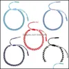 Charm armband v￤nskap fl￤tat rep f￶r kvinnor m￤n handgjorda justerbara v￤vda armband Bangle Bohemian Beach Jewelry Dhs Drop Deliv Dhjun