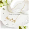Pendant Necklaces Mountain Peak Shape For Women Gold Sier Black Snowcap Snowy Top Charm Chains Fashion Jewelry Drop Delivery Pendants Otq36