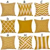 Pillow Cotton Linen Mustard Case Yellow Geometric Fall Autumn Cover Pillowcase Throw Home Decorative Jj20