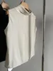 Kadınlar Blouses 2023 Yaz Minimalist Tersinir Asetat Kazık Yaka Moda Top Serin Kumaş Kolsuz Bluz Kadınlar