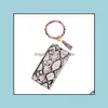 Anéis -chave Big Long Wallet Mobile Bag Purse Keychain Bangle Snakeskin PU Leather Bracelets Car Sport Keyring Q50FZ Drop Deliver