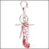 Keychains Lanyards Creative High Heel Shoe Nyckelring Rotestone Crystal Purse Car Key Chain Bag Dekorativ legering Keyring Drop Deliv OTK7V