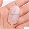 Arts And Crafts Natural Stone 23X4M Rec Rose Quartz Turquoise Tigers Eye Pendant Charms Diy For Necklace Earrings Jewelry Making Dro Dhyaj