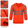 Vestes de course Printemps Automne Hommes Femmes Réfléchissant Sweat À Capuche Chaud Vêtements De Travail Cyclisme Veste De Sport Réflexion Sweat Haute Visibilité Manteau Sûr