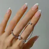 Cluster Rings 925 Sterling Silver Chain Pearl For Women Couples Fashion Creative Design Elegant Birthday Party Jewelry Gifts