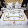 Bettwäsche -Sets weiße satinägyptische Baumwollkriegs -Digitaldruckset Bettbedeckungsbett Leinen ausgestatteten Blechkissenwaren