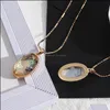 Pendant Necklaces Fashion Oval Abalone Shell Necklace Gold Plated For Women Jewelry Drop Delivery Pendants Otqxg