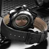 Armbanduhr schwarze mechanische Uhren für Männer stilvolle Sport Syle Automatische Uhr mit Leinwandgurt Kalender wasserdichtes Handuhr Männlich