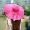 Szerokie brzegowe czapki żeńskie 2023 Słoneczny kapelusz lato anty-UV Lady Women Solid Foppy Słomka na plażę Eger22
