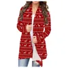 Kvinnors stickor Tees tjock varm tröja Cardigan Christmas Print Jacket Lous Fashion Casual Top Mönster 8