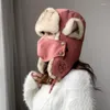 Beretten Winter Warm Dog Bomber Hat voor mannen Vrouwen Outdoor Dikkeling Katoen Bont Hoorklap Keep Sneeuwkappen Russische ski