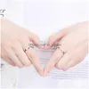 Cluster Rings S925Sier Simple Opening Sun Moon Ring Minimalist Sier Color Adjustable For Men Women Couple Engagement Jewelry Drop Del Dhwgz