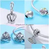 Charms Pseira 925 Sterling Sier Princess Crown Dress Castle Fit Bisaer Oryginalne bransoletki Akcesoria biżuterii tworzenie upuszczania dostawy F DHQS6