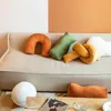 وسادة ناعمة مخملية موجة عقدة لأريكة سرير الخصر لطيف الاطفال ديكور المنزل ديكور الهندسة الفنية