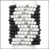 Pulseras con dijes 12 Constelación Negro Blanco Lucky Beads Brazalete Pareja Distancia Pulsera Mujeres Hombres Joyería de moda Regalo DHS Drop Deli Dhzy8