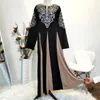 Ethnic Clothing Muslim Dress Women Middle Eastern Fashion Embroidered Round Collar Long Sleeve Stitching Abya Dubai Abaya Turkey