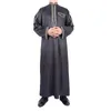 Etniska kläder saudi arabiska blanka thobe dubai abaya män broderi muslimska kläder djellaba man islam qamis robe kaftan kurt