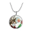 Pendant Necklaces Fashion Christmas Jewelry Necklace Stainless Steel Bead Chain Father Deer Floating Noctilucous Lockets For Drop De Ot3Uq