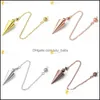 Collares pendientes Cono Pendum de metal para cobre antiguo Goldcolor Pendo espiritual Radiestesia Healing Pende Jewelry Drop Delivery Pend Dhamx