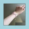 Fios de mi￧angas de moda Braceles para mulheres feitas ￠ m￣o letra inglesa letra de metal Tassel Mertes Bracelet String Jeia de festa Dr Dhmhs