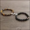 Charm Bracelets Magnetic Bracelet For Women Men Couple Yoga Elastic Hand Strings Bangle Natural Stone Friendship Jewelry Q386Fz Drop Dhsqr