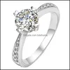 Anneaux de mariage réglable bague de fiançailles cristal femmes blanc cubique zircone tendance femme amour bijoux livraison directe Otxfi