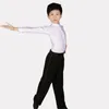 Stage Wear Drop Boy's Latin Dance Black/White Long Rleeve T-shirt do tańca Kostium A0008