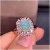 Cluster Rings Meibapj Natural Opal Gemstone Water Drop Mottled Ring For Women Real 925 Sterling Sier Charm Fine Party Jewelry Deliver Dh06U