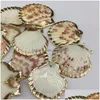 Charms Natural Shell Pendants Fan Shape Necklace Pendant For Smycken Making DIY Armband Halsband Tillbehör Storlek 40x48mm Drop Del DH2VX