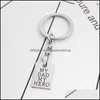 Key ringen creatief gesneden mijn vaderheld Engelse letters hanger sleutelhanger honden tag vader auto accessoires cadeau drop levering sieraden dhlfp