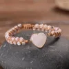 Bracelets de charme Love Heart Amazonite String Macrame Macrame Girls Wap Women Women Jewelry