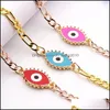 Bedelarmbanden S2305 mode sieraden Turks Symbool Evil Eye Bracelet Figaro Chain C3 Drop Delivery DHX36